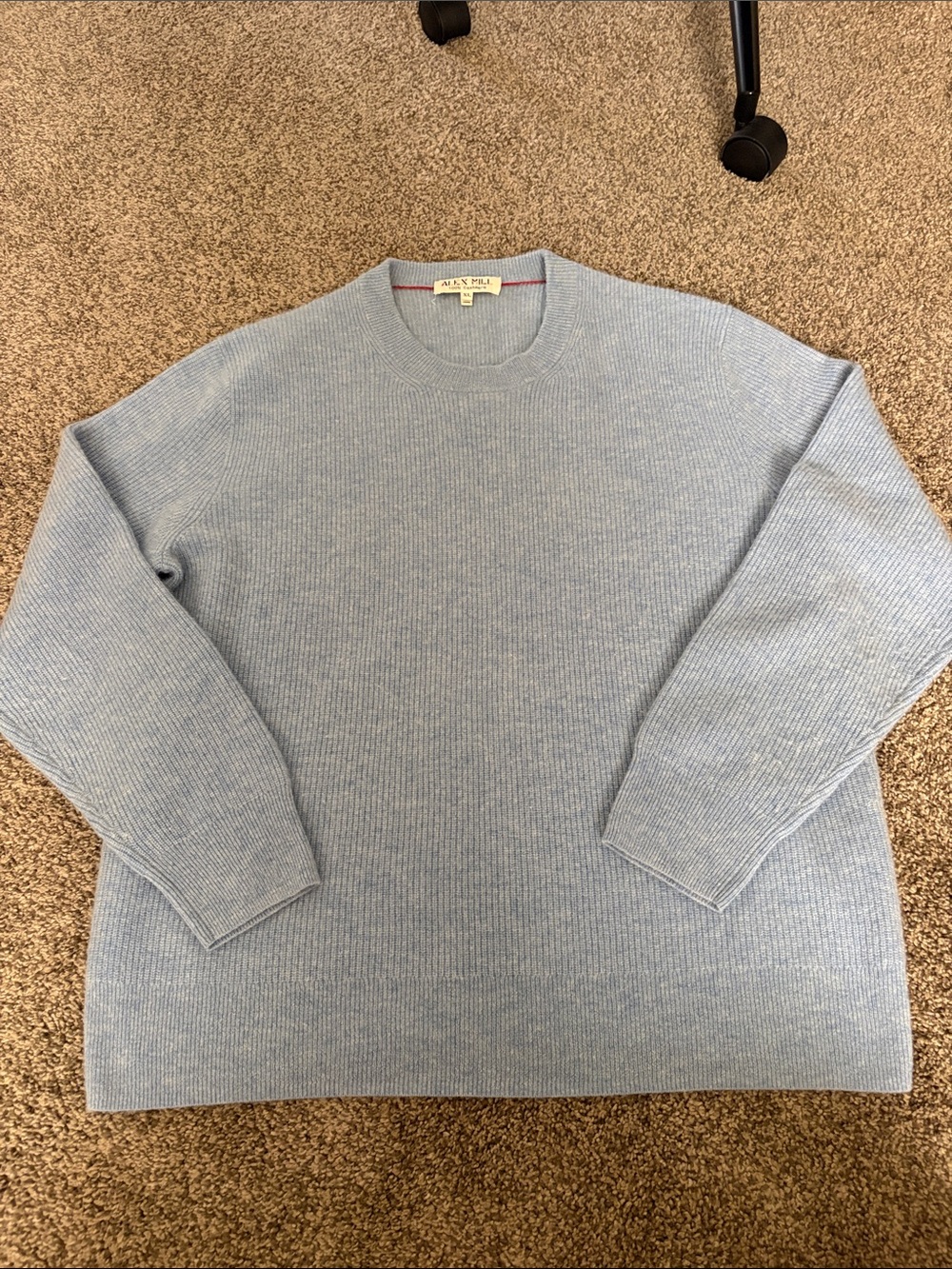 Alex Mill Men’s Light Blue Ribbed Crewneck Sweater